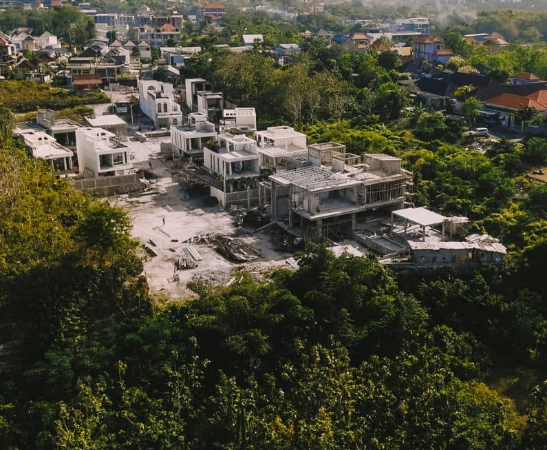 Construction site of a multi-unit development in Bali