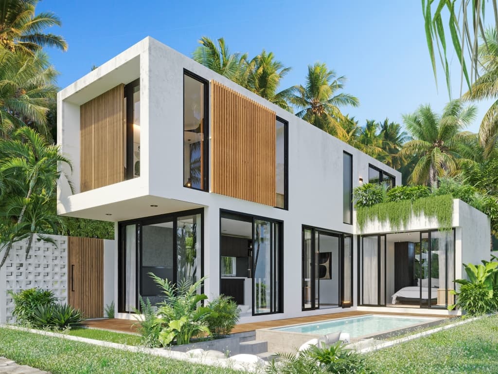 Luxury design services rendering of a hotel or resort pool area